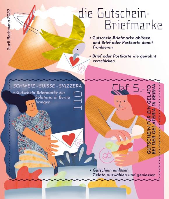 Die Glacé-Gutschein-Briefmarke 