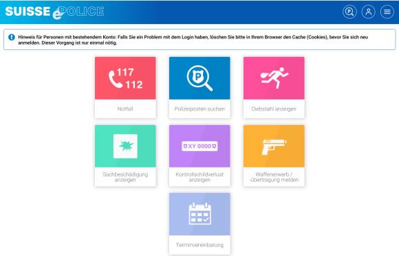 Die ePolice-Webseite 