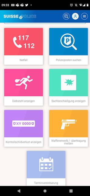 Die Suisse-ePolice-App auf dem Smartphone