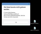 Fehlermeldung sagt: Die Datei konnte nicht geladen werden