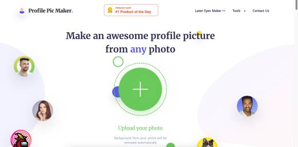 Screenshot der Profile Picture Maker Webseite 