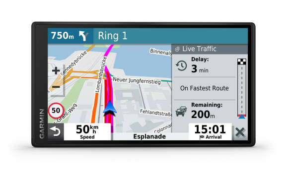 Navigationsansicht auf einem Garmin Drive55 