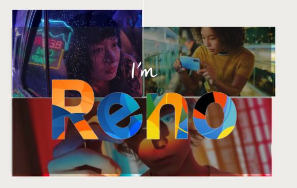Bunte dekorative Illustration mit dem Schriftzug "I'm Reno" 