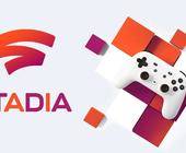 Stadia-Logo und ein Gamecontroller