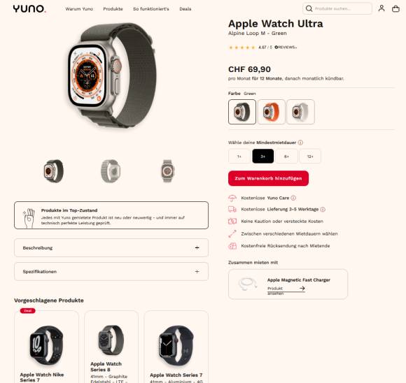 Mietobjekt Apple Watch Ultra