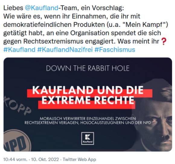 Tweet mit Vorschlag für gesellschaftliches Engagement