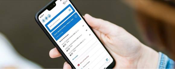 Die ZVV-App auf einem Smartphone 