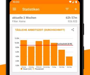 Screenshot einer Zeiterfassungs-App