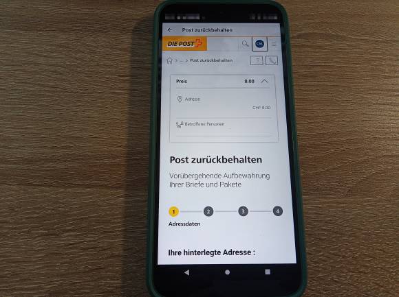 Schritte in der App