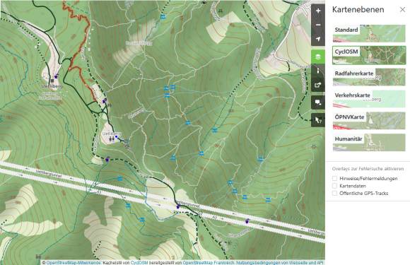 OSM Kartenebenen CyclOSM