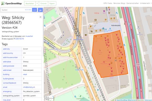 Suche in OpenStreetMap