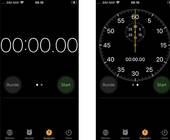 iPhone-Uhr-App, einmal im digitalen, einmal im analogen Anzeigestil