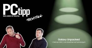 Standbild aus dem Video zeigt den PCtipp-Schriftzug sowie die Redaktoren Daniel Bader und Florian Bodoky 
