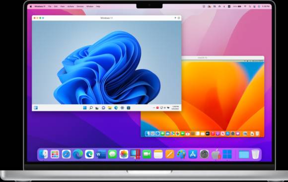 Windows 11 in einem Parallels-Fenster auf einem MacBook 