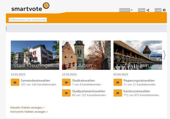 «Smartvote»-Webseite 