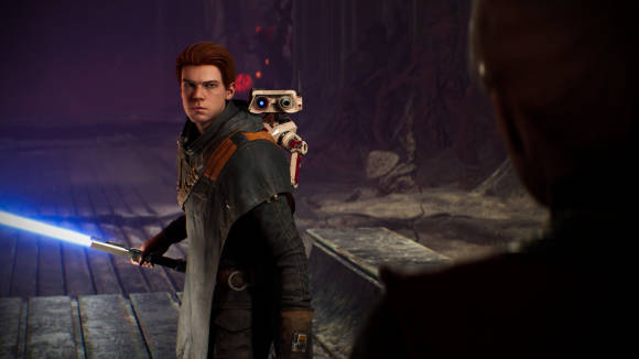Der Protagonist aus Jedi Fallen Order mit seinem Laserschwert