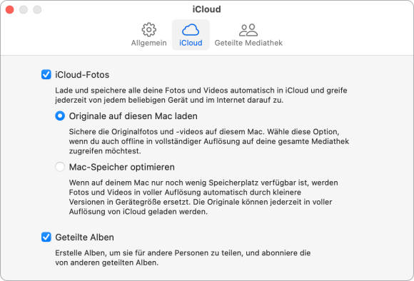 iCloud-Einstellungen