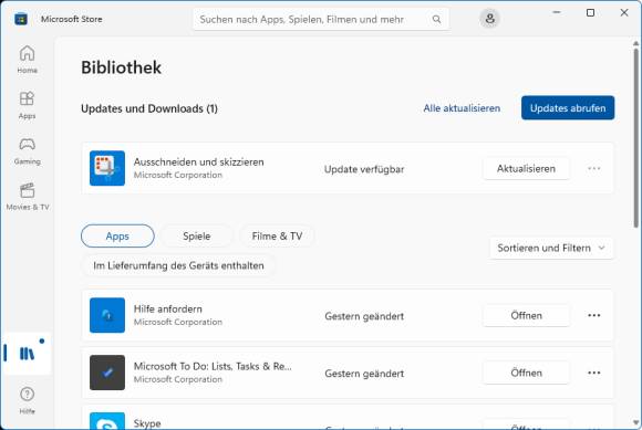 Update für Snipping Tool in Windows 11