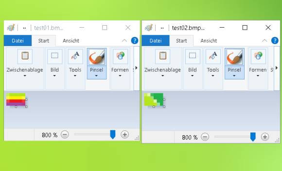 Zwei Möglichkeiten eines Mini-Pixel-Bilds