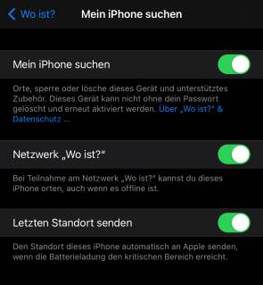 Die Wo-ist-Funktion auf einem iPhone