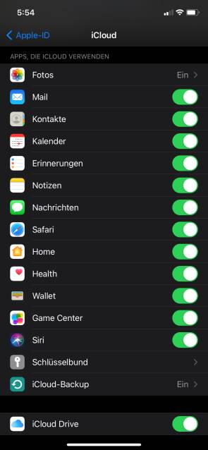 Apple-Backup in der iCloud