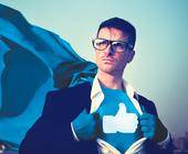 Symbolbild zeigt einen Social-Media-Superman