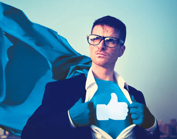 Symbolbild zeigt einen Social-Media-Superman 