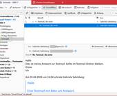 Thunderbird-Screenshot, mit einer Antwort-Mail im Ordner Testmails