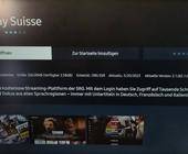 Foto der «Play Suisse»-App auf einem smarten Samsung-Monitor