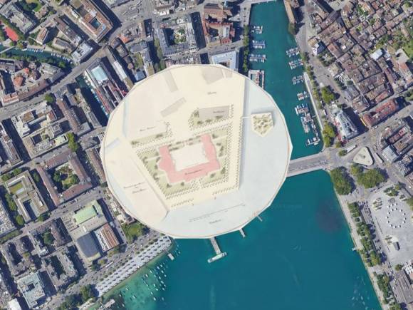 Entwurf für ein Bundeshaus am Bürkliplatz von 1848  