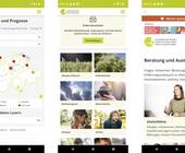 Drei Screenshots der Pollen-News-App vom Allergiezentrum Schweiz