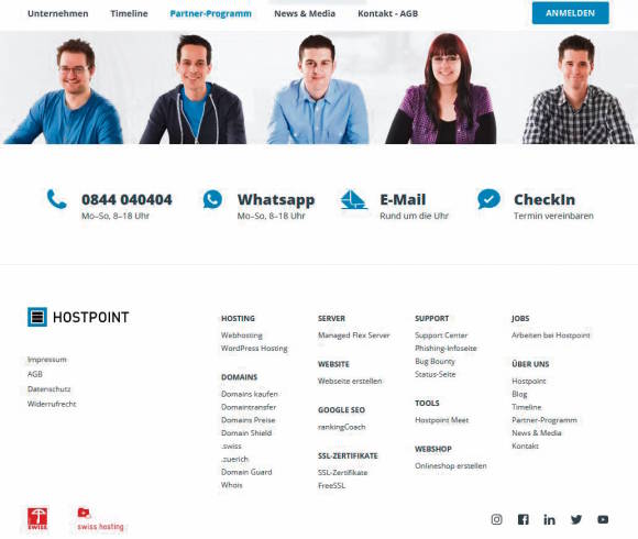 Screenshot Hostpoint.ch