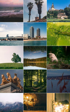 Eine Collage aus typischen Landschafts- und Städte-Bildern