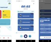 Drei Screenshots aus der Android-App Zurich Vitaparcours