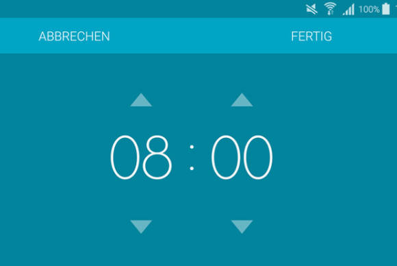 Screenshot eines Wecktermins um 8:00 Uhr 