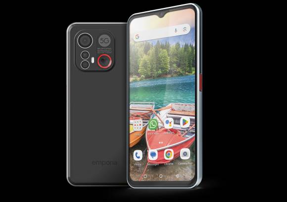 Vorder- und Rückseite des Emporia E6 Smartphones 