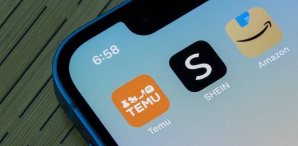 Temu, Shein und Amazon App 