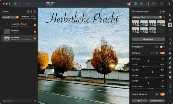 Screenshot von Pixelmator Pro