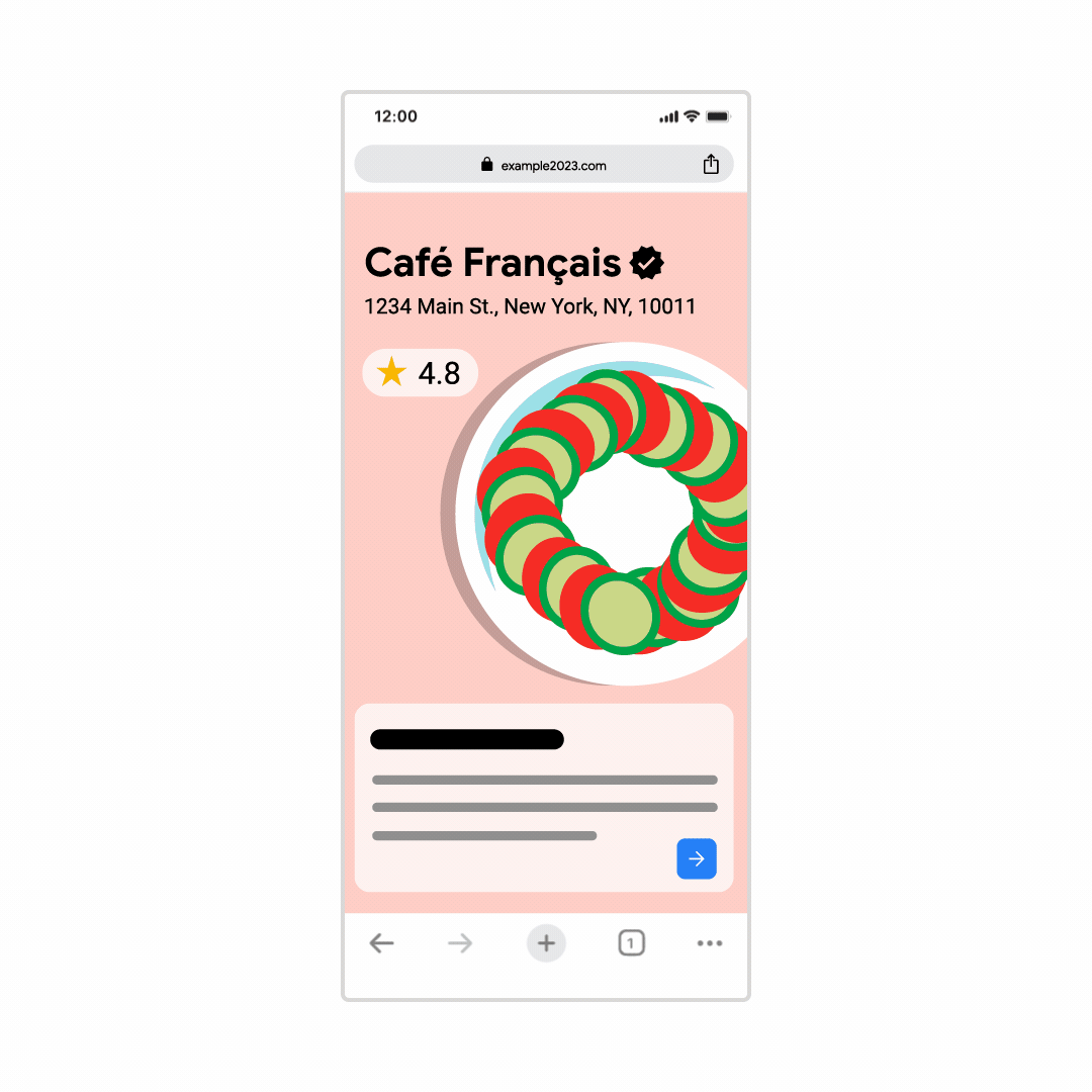Animiertes GIF zeigt, wie man Adressen in einer Mini-Maps-Karte anzeigt