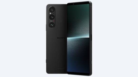 zwei Xperia Smartphones Vorder- und Rückseite, in Schwarz 