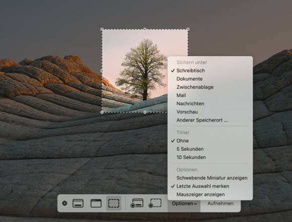 Einstellungen der Mac-Screenshot-Werkzeuge