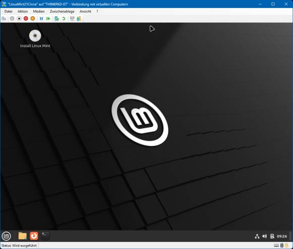 Das gestartete Live-System des Mint-Installationsdatenträgers