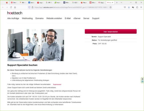 Supportspezialist bei Hosttech.ch buchen