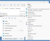 Screenshot Win-11- und klassisches Kontextmenü