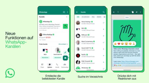 Screenshots zeigen WhatsApp-Kanäle