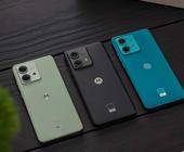 Drei Motorola edge 40 neo in verschiedenen Farben