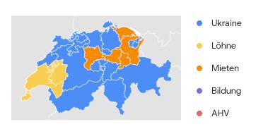 Rechtzeitig vor den eidgenössischen Wahlen vom 22. Oktober präsentiert Google eine Trends-Webseite Die Top politischen Themen 2023