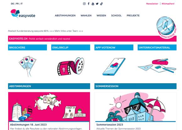 Webseite Easyvote