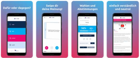 Die App von Easyvote namens votenow