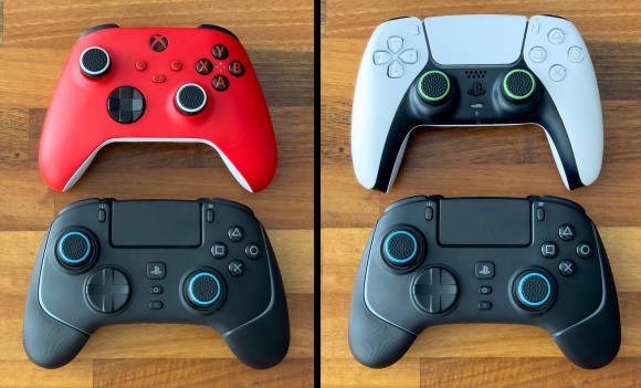 Gegenüberstellung mit dem PS5- und dem Xbox-Controller